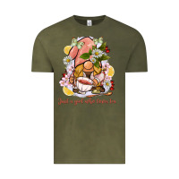 Vintage Olive just a girl who loves tea gnome Vintage Tee - BarkalooDesign