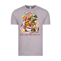 Vintage Zinc just a girl who loves tea gnome Vintage Tee - BarkalooDesign