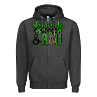 Charcoal Heather St. Patrick's Day Shamrock and roll Zipper Hoodie - OliviaCreatesArt