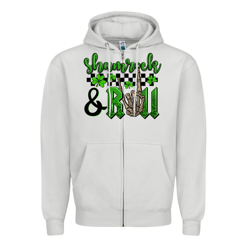 St. Patrick's Day Shamrock And Roll Zipper Hoodie by OliviaCreatesArt | Teevron