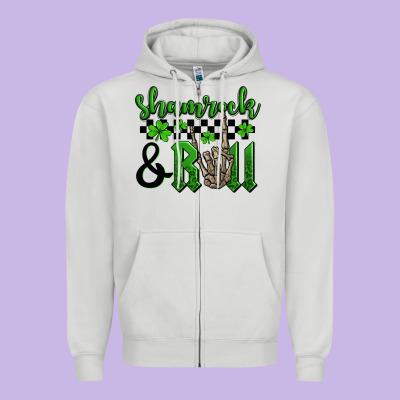 St. Patrick's Day Shamrock And Roll Zipper Hoodie Designed By Oliviacreatesart