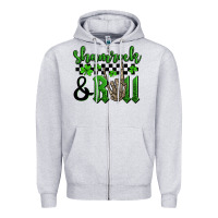 Heather Grey St. Patrick's Day Shamrock and roll Zipper Hoodie - OliviaCreatesArt