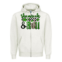 Oatmeal Heather St. Patrick's Day Shamrock and roll Zipper Hoodie - OliviaCreatesArt