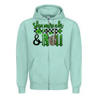 Seafoam St. Patrick's Day Shamrock and roll Zipper Hoodie - OliviaCreatesArt