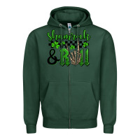 Sports Green St. Patrick's Day Shamrock and roll Zipper Hoodie - OliviaCreatesArt