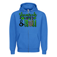 True Royal St. Patrick's Day Shamrock and roll Zipper Hoodie - OliviaCreatesArt
