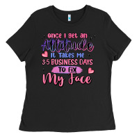 Black once i get an attitude Ladies Tee - MaliasSmallBusiness