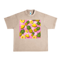 French Oak pink pineapple Urban Heavy Tee - BarkalooDesign