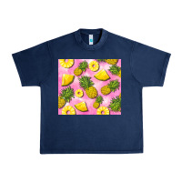 Navy pink pineapple Urban Heavy Tee - BarkalooDesign