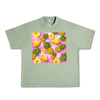 Oil Green pink pineapple Urban Heavy Tee - BarkalooDesign
