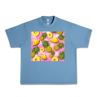 Pebble Blue pink pineapple Urban Heavy Tee - BarkalooDesign