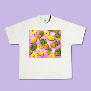 Pink Pineapple Urban Heavy Tee Designed By Barkaloodesign
