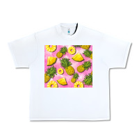 White pink pineapple Urban Heavy Tee - BarkalooDesign