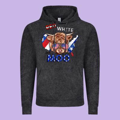 Red White And Moo Cow Vintage Hoodie Designed By Ranaportraitstore