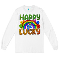 White Happy go lucky LGBTQ+ Long Sleeve Tee - NancyCooperArtShop