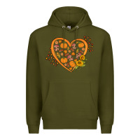 Army Green Western Autumn Heart Premium Hoodie - FaDigitalArtStudio