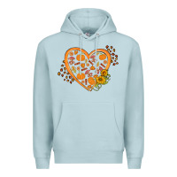 Blue Mist Western Autumn Heart Premium Hoodie - FaDigitalArtStudio