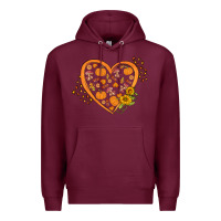 Burgundy Western Autumn Heart Premium Hoodie - FaDigitalArtStudio