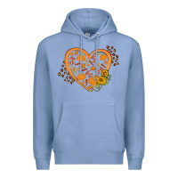 Colony Blue Western Autumn Heart Premium Hoodie - FaDigitalArtStudio