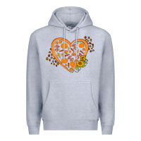 Heather Grey Western Autumn Heart Premium Hoodie - FaDigitalArtStudio