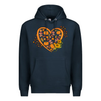 Navy Western Autumn Heart Premium Hoodie - FaDigitalArtStudio