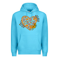 Ocean Blue Western Autumn Heart Premium Hoodie - FaDigitalArtStudio