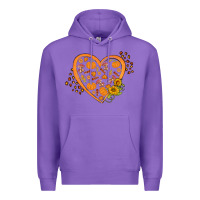 Purple Western Autumn Heart Premium Hoodie - FaDigitalArtStudio