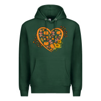 Sports Green Western Autumn Heart Premium Hoodie - FaDigitalArtStudio