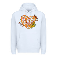 White Western Autumn Heart Premium Hoodie - FaDigitalArtStudio