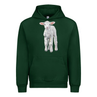 Forest Green merino wool baby sheep Urban Hoodie - LillyAllenDesigns