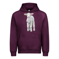 Mauve Wine merino wool baby sheep Urban Hoodie - LillyAllenDesigns