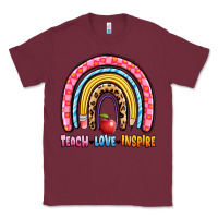 Burgundy teach love inspire rainbow Classic Tee - Artiststas