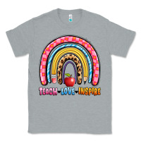 Heather Grey teach love inspire rainbow Classic Tee - Artiststas