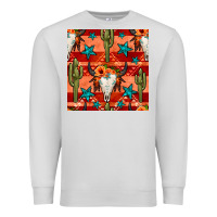 Dove Grey bull skull cactus seamless pattern Premium Sweatshirt - BundleAndBundleShop