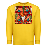 Lemon bull skull cactus seamless pattern Premium Sweatshirt - BundleAndBundleShop
