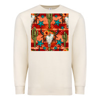 Sandshell bull skull cactus seamless pattern Premium Sweatshirt - BundleAndBundleShop