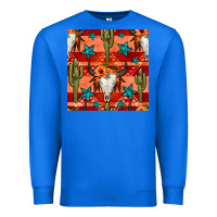 True Royal bull skull cactus seamless pattern Premium Sweatshirt - BundleAndBundleShop