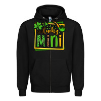 Black One lucky mini St. Patrick's Zipper Hoodie - OliviaCreatesArt