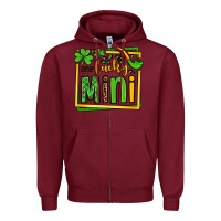 Burgundy One lucky mini St. Patrick's Zipper Hoodie - OliviaCreatesArt