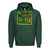 Sports Green One lucky mini St. Patrick's Zipper Hoodie - OliviaCreatesArt
