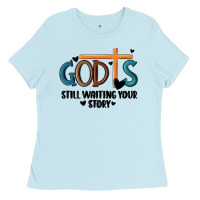 Baby Blue god is still waiting your story Ladies Tee - MaliasSmallBusiness