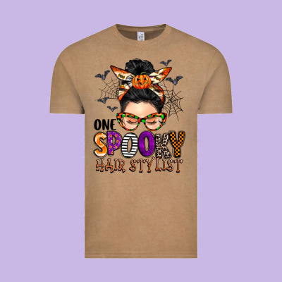 One Spooky Hair Stylist Vintage Tee Designed By Barkaloodesign