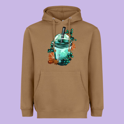 Winter Bobba Cup Heavyweight Hoodie Designed By Fadigitalartstudio