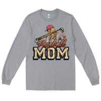 Heather Grey Baseball Mom Long Sleeve Tee - NancyCooperArtShop