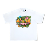 White aloha summer Urban Heavy Tee - BarkalooDesign
