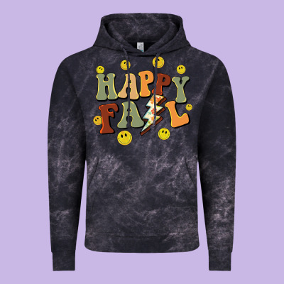 Happy Fall Smiley Face Vintage Hoodie Designed By Barkaloodesign