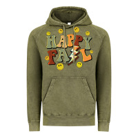 Vintage Olive happy fall smiley face Vintage Hoodie - BarkalooDesign