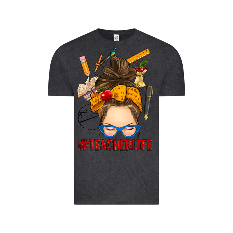 Messy Bun Teacher Life Vintage Tee by RanaPortraitStore | Teevron