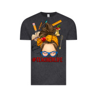 Vintage Black messy bun teacher life Vintage Tee - RanaPortraitStore