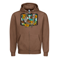 Chestnut western leopard cowhide turquoise background horse Zipper Hoodie - OliviaCreatesArt